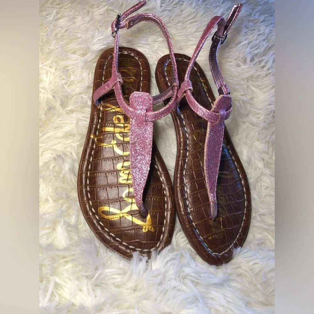Sam Edelman Pink Glitter Gladiator Sandals NWOT size